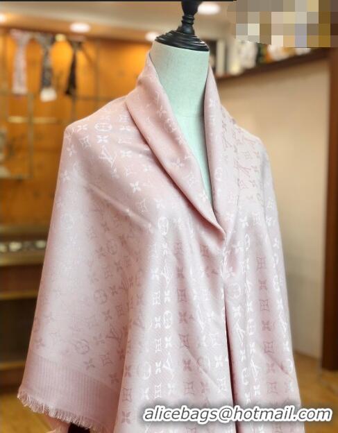 Good Product Louis Vuitton LV Shine Monogram Shawl Scarf 142cm 8149 Pink 2022