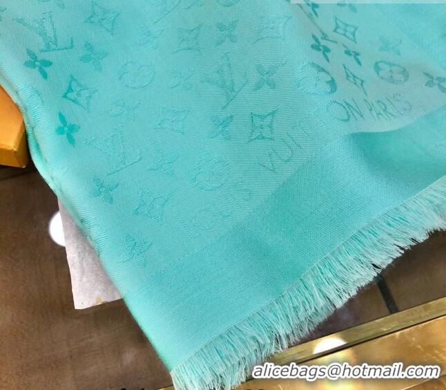 Shop Promotional Louis Vuitton LV Shine Monogram Shawl Scarf 142cm 8149 Light Green 2022