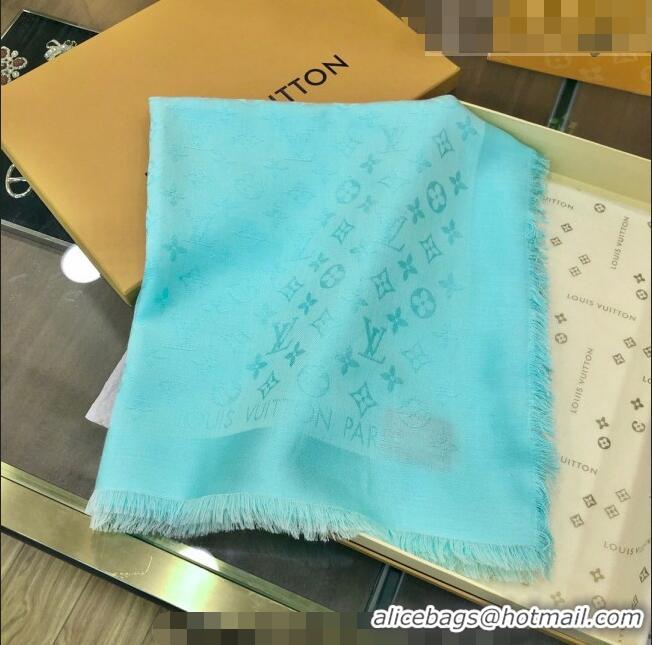 Shop Promotional Louis Vuitton LV Shine Monogram Shawl Scarf 142cm 8149 Light Green 2022