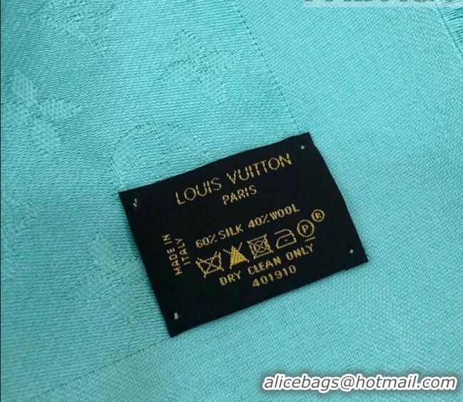 Shop Promotional Louis Vuitton LV Shine Monogram Shawl Scarf 142cm 8149 Light Green 2022