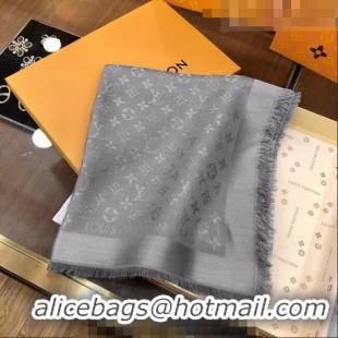 Buy Inexpensive Louis Vuitton LV Shine Monogram Shawl Scarf 142cm 8149 Grey 2022