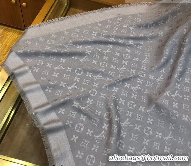 Buy Inexpensive Louis Vuitton LV Shine Monogram Shawl Scarf 142cm 8149 Grey 2022