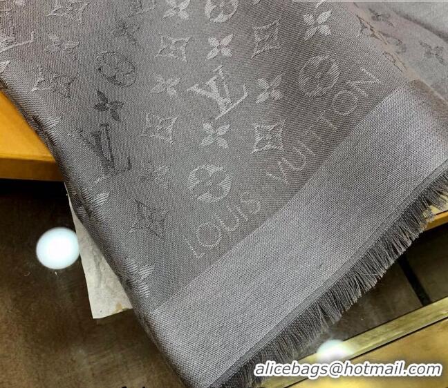 Buy Inexpensive Louis Vuitton LV Shine Monogram Shawl Scarf 142cm 8149 Grey 2022