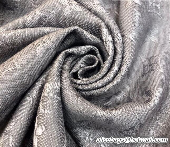 Buy Inexpensive Louis Vuitton LV Shine Monogram Shawl Scarf 142cm 8149 Grey 2022