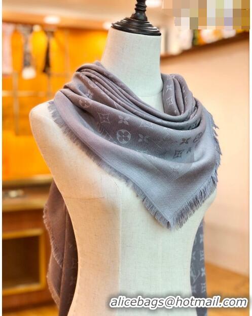 Buy Inexpensive Louis Vuitton LV Shine Monogram Shawl Scarf 142cm 8149 Grey 2022