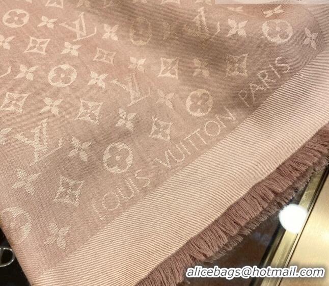 Popular Style Louis Vuitton LV Shine Monogram Shawl Scarf 142cm 8149 Beige 2022