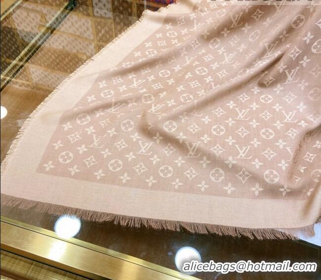 Popular Style Louis Vuitton LV Shine Monogram Shawl Scarf 142cm 8149 Beige 2022