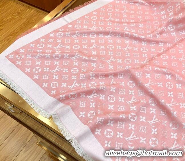 Super Quality Louis Vuitton LV Shine Monogram Shawl Scarf 142cm 8149 Light Pink 2022