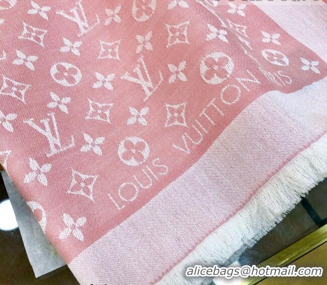 Super Quality Louis Vuitton LV Shine Monogram Shawl Scarf 142cm 8149 Light Pink 2022