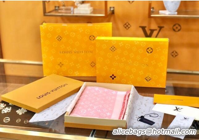 Super Quality Louis Vuitton LV Shine Monogram Shawl Scarf 142cm 8149 Light Pink 2022