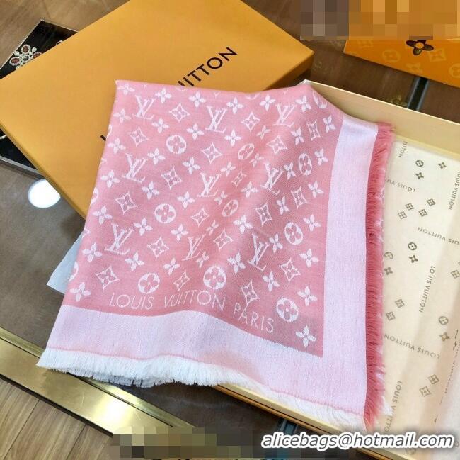 Super Quality Louis Vuitton LV Shine Monogram Shawl Scarf 142cm 8149 Light Pink 2022