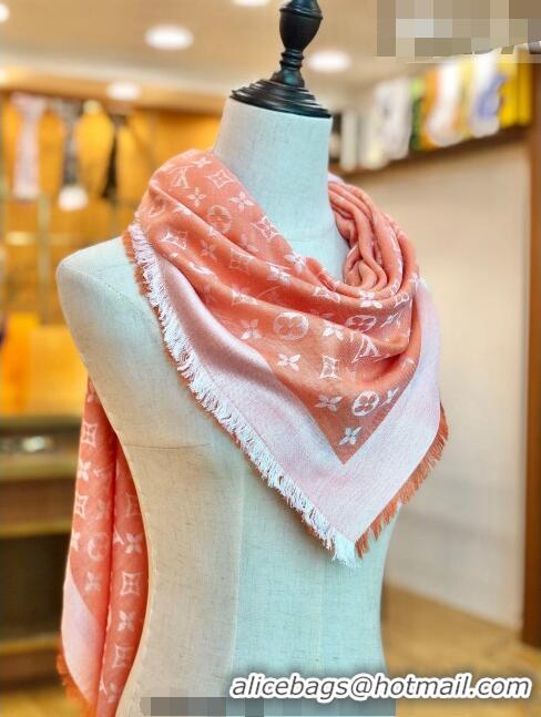 Good Taste Louis Vuitton LV Shine Monogram Shawl Scarf 142cm 8149 Orange 2022