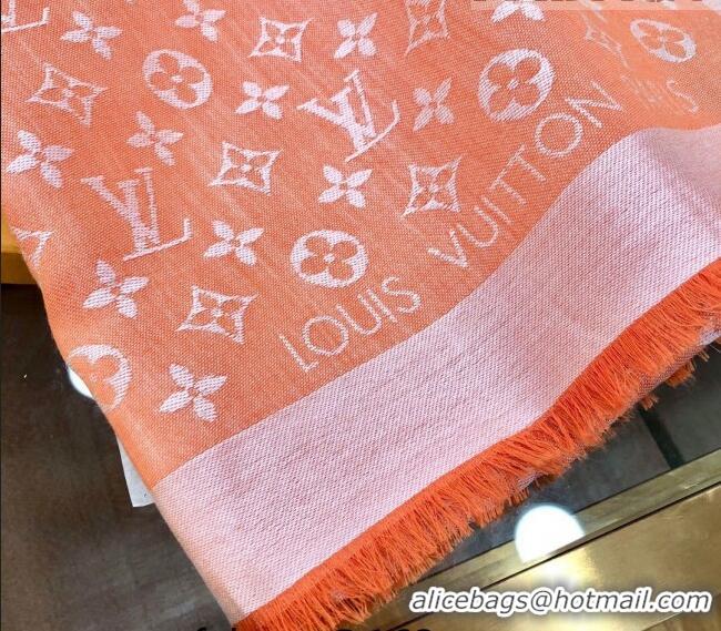 Good Taste Louis Vuitton LV Shine Monogram Shawl Scarf 142cm 8149 Orange 2022