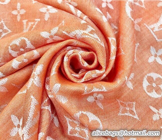 Good Taste Louis Vuitton LV Shine Monogram Shawl Scarf 142cm 8149 Orange 2022