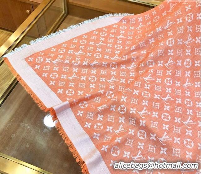 Good Taste Louis Vuitton LV Shine Monogram Shawl Scarf 142cm 8149 Orange 2022