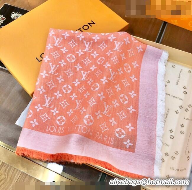 Good Taste Louis Vuitton LV Shine Monogram Shawl Scarf 142cm 8149 Orange 2022