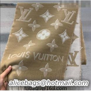 Trendy Design Louis Vuitton Monogram Wool Long Scarf 34x170cm 112214 Light Brown 2022