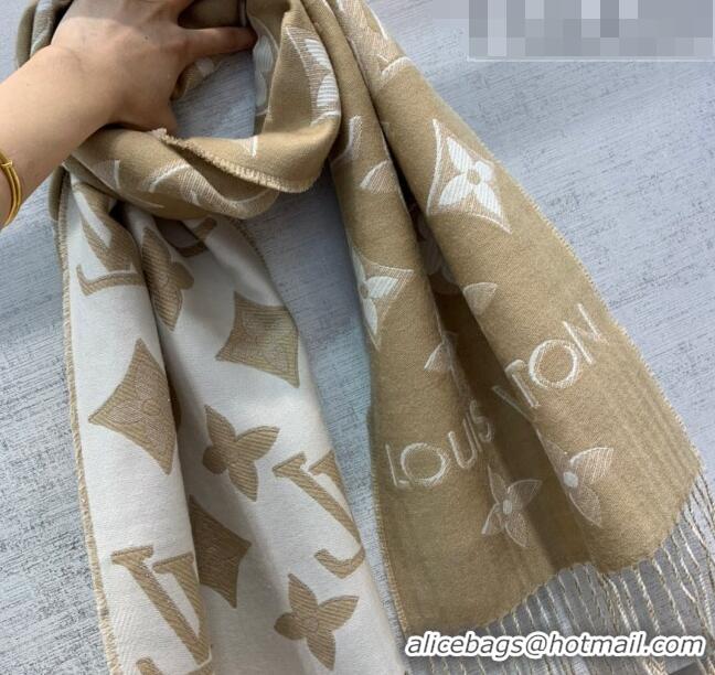 Trendy Design Louis Vuitton Monogram Wool Long Scarf 34x170cm 112214 Light Brown 2022