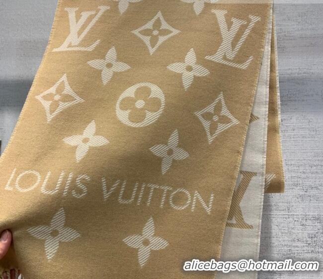 Inexpensive Louis Vuitton LV Essential Monogram Wool Long Scarf 34x180cm 12216 Light Brown 2022