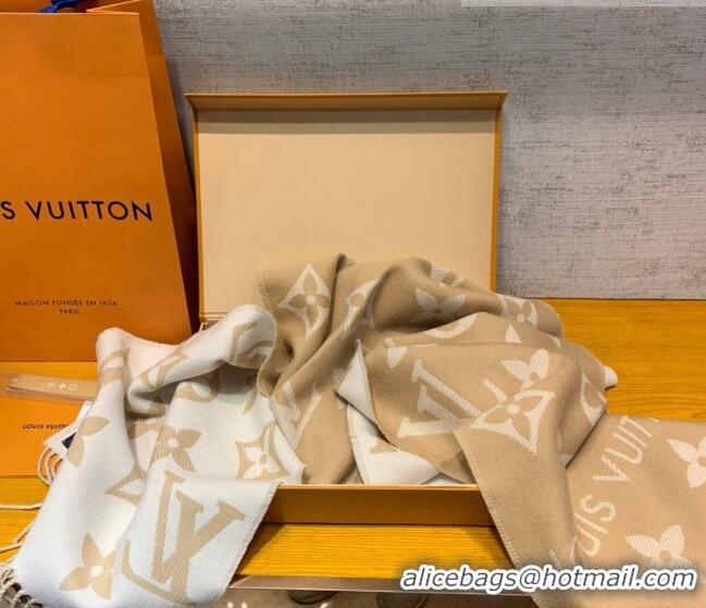 Inexpensive Louis Vuitton LV Essential Monogram Wool Long Scarf 34x180cm 12216 Light Brown 2022