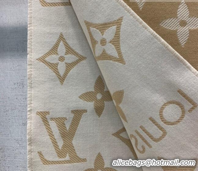 Inexpensive Louis Vuitton LV Essential Monogram Wool Long Scarf 34x180cm 12216 Light Brown 2022