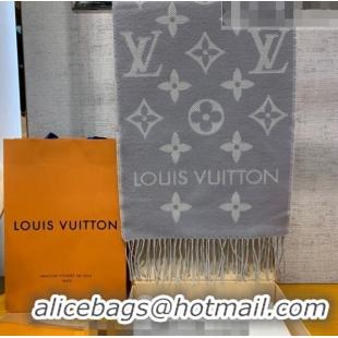 Good Taste Louis Vuitton LV Essential Monogram Wool Long Scarf 34x180cm 12216 Grey 2022