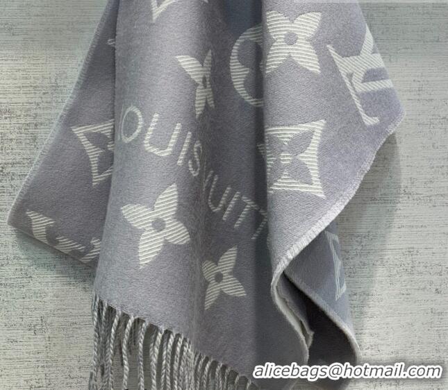 Good Taste Louis Vuitton LV Essential Monogram Wool Long Scarf 34x180cm 12216 Grey 2022