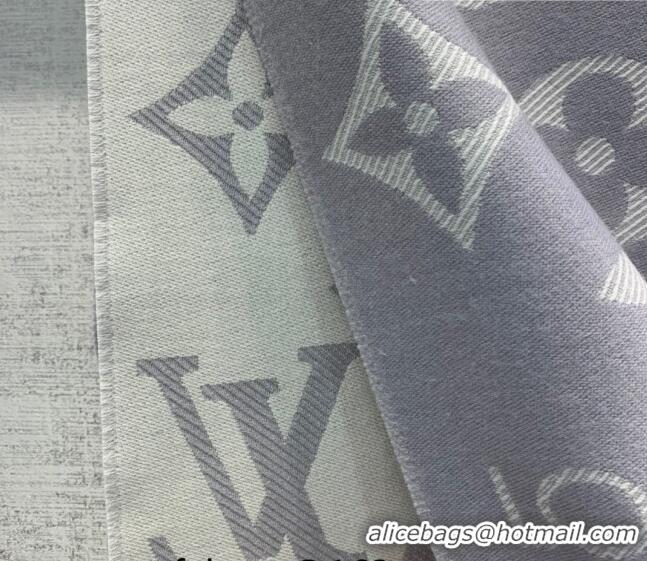 Good Taste Louis Vuitton LV Essential Monogram Wool Long Scarf 34x180cm 12216 Grey 2022