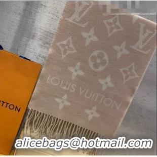 Famous Brand Louis Vuitton LV Essential Monogram Wool Long Scarf 34x180cm 12216 Pink 2022