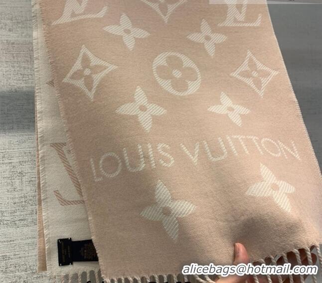 Famous Brand Louis Vuitton LV Essential Monogram Wool Long Scarf 34x180cm 12216 Pink 2022