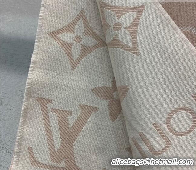 Famous Brand Louis Vuitton LV Essential Monogram Wool Long Scarf 34x180cm 12216 Pink 2022