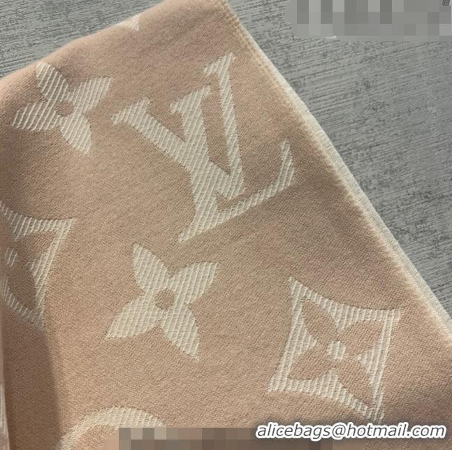 Famous Brand Louis Vuitton LV Essential Monogram Wool Long Scarf 34x180cm 12216 Pink 2022