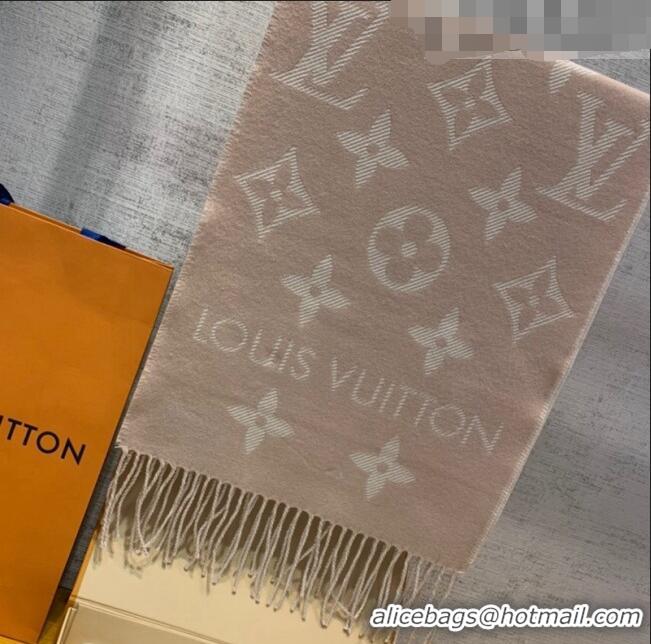 Famous Brand Louis Vuitton LV Essential Monogram Wool Long Scarf 34x180cm 12216 Pink 2022