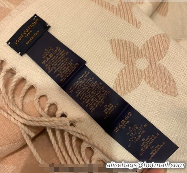 Famous Brand Louis Vuitton LV Essential Monogram Wool Long Scarf 34x180cm 12216 Pink 2022