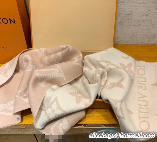 Famous Brand Louis Vuitton LV Essential Monogram Wool Long Scarf 34x180cm 12216 Pink 2022