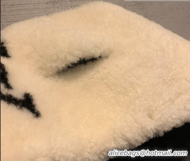 Low Price Louis Vuitton Shearling Long Scarf 14x105cm 12220 White/Black 2022