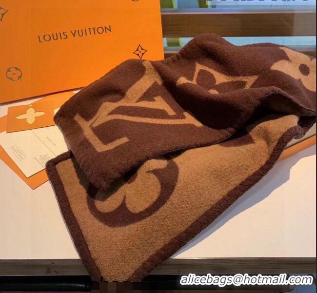 Pretty Style Louis Vuitton Monogram Cashmere Long Scarf 24x200cm 12322 Brown 2022