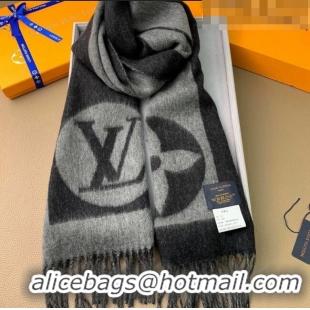 Traditional Specials Louis Vuitton Wool Cashmere Scarf 30x180cm 20728 Grey/Black 2022