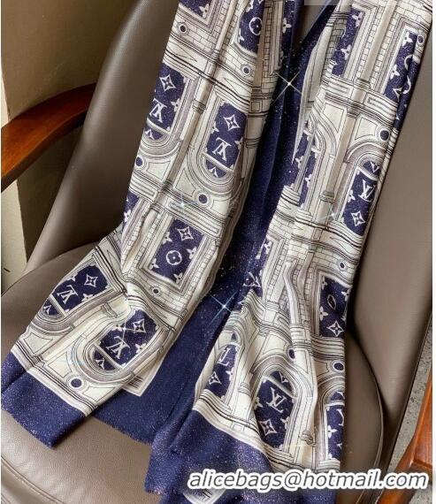 Promotional Louis Vuitton Cashmere Scarf 100x200cm 0104 Blue 2023