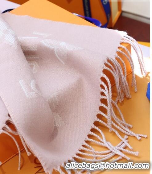 Low Cost Louis Vuitton LV Essential Shine Monogram Wool Long Scarf 32x180cm 21546 Light Pink 2023