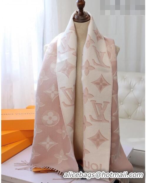 Low Cost Louis Vuitton LV Essential Shine Monogram Wool Long Scarf 32x180cm 21546 Light Pink 2023