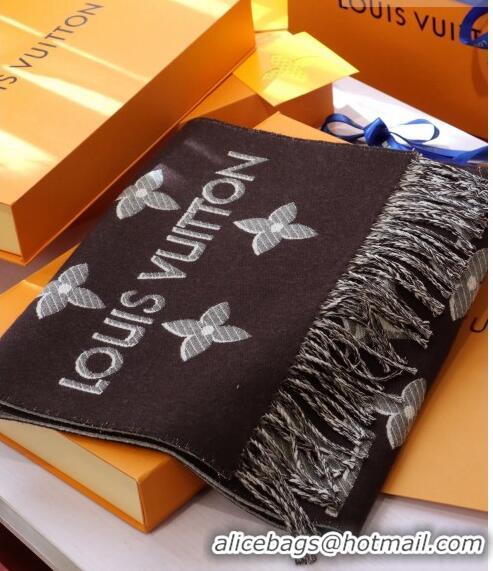 Top Quality Louis Vuitton LV Essential Shine Monogram Wool Long Scarf 32x180cm 21546 Brown 2023