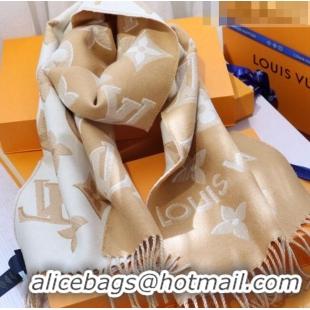 Cheapest Louis Vuitton LV Essential Shine Monogram Wool Long Scarf 32x180cm 21546 Apricot 2023