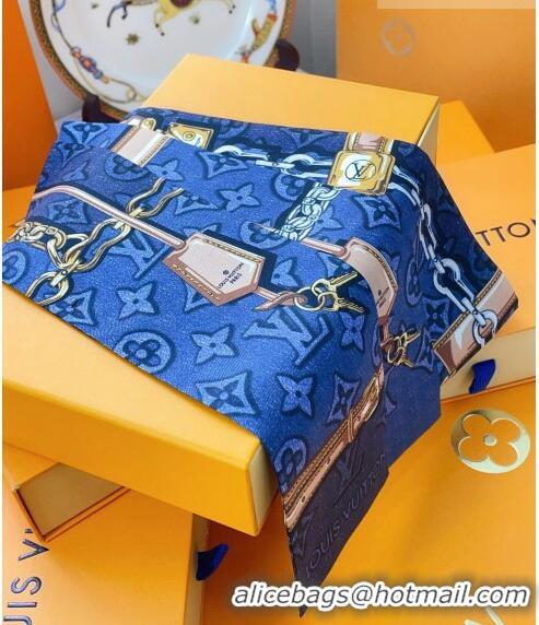 Grade Design Louis Vuitton Monogram Jacquard Denim Bandeau Scarf 8x120cm 21551 Blue 2023