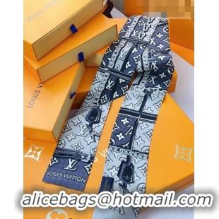 Popular Style Louis Vuitton Monogram Jacquard Denim Bandeau Scarf 8x120cm 21551 Grey 2023