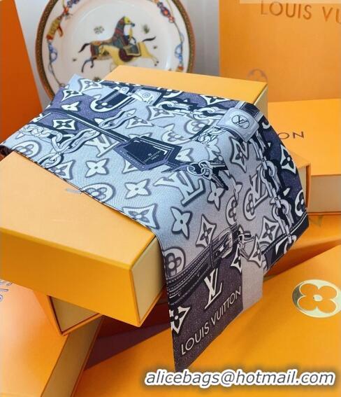 Popular Style Louis Vuitton Monogram Jacquard Denim Bandeau Scarf 8x120cm 21551 Grey 2023