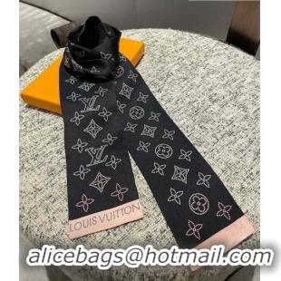 Discount Louis Vuitton Mahina Flight Mode Classic Silk Bandeau Scarf 21574 Black 2023