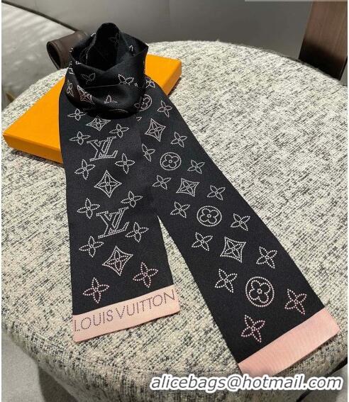 Discount Louis Vuitton Mahina Flight Mode Classic Silk Bandeau Scarf 21574 Black 2023