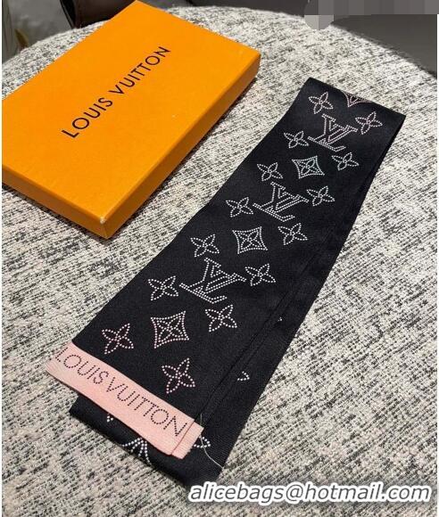 Discount Louis Vuitton Mahina Flight Mode Classic Silk Bandeau Scarf 21574 Black 2023