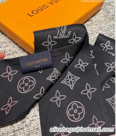 Discount Louis Vuitton Mahina Flight Mode Classic Silk Bandeau Scarf 21574 Black 2023